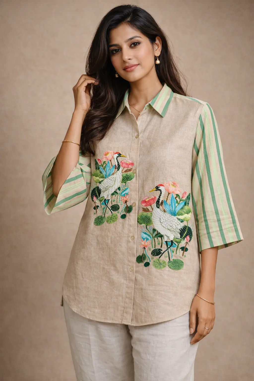 Rabistha Crane Garden Handcrafted Co-Ord Set