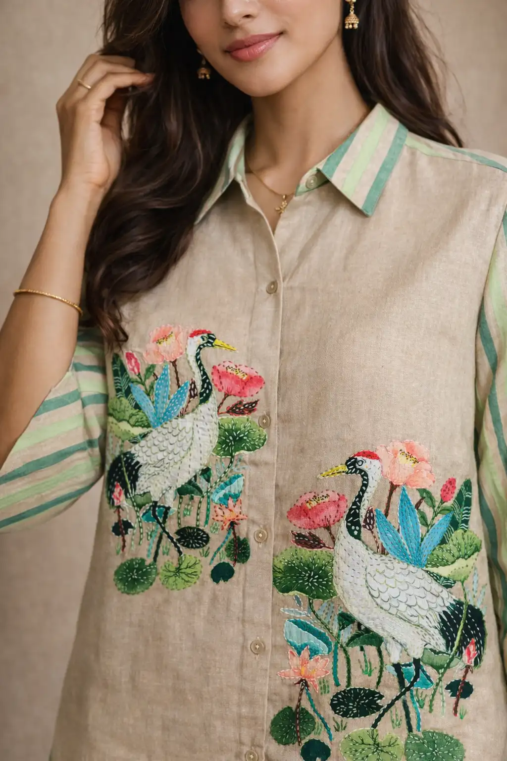 Rabistha Crane Garden Handcrafted Co-Ord Set