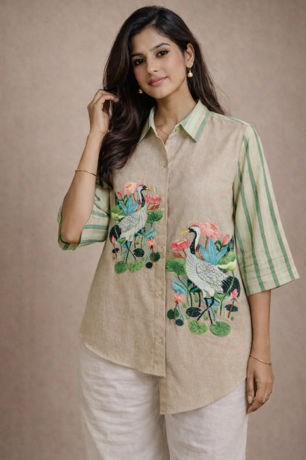 Rabistha Crane Garden Handcrafted Co-Ord Set