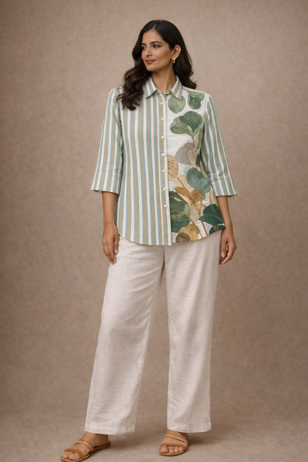 Rabistha Botanical Stripe Handcrafted Co-Ord Set