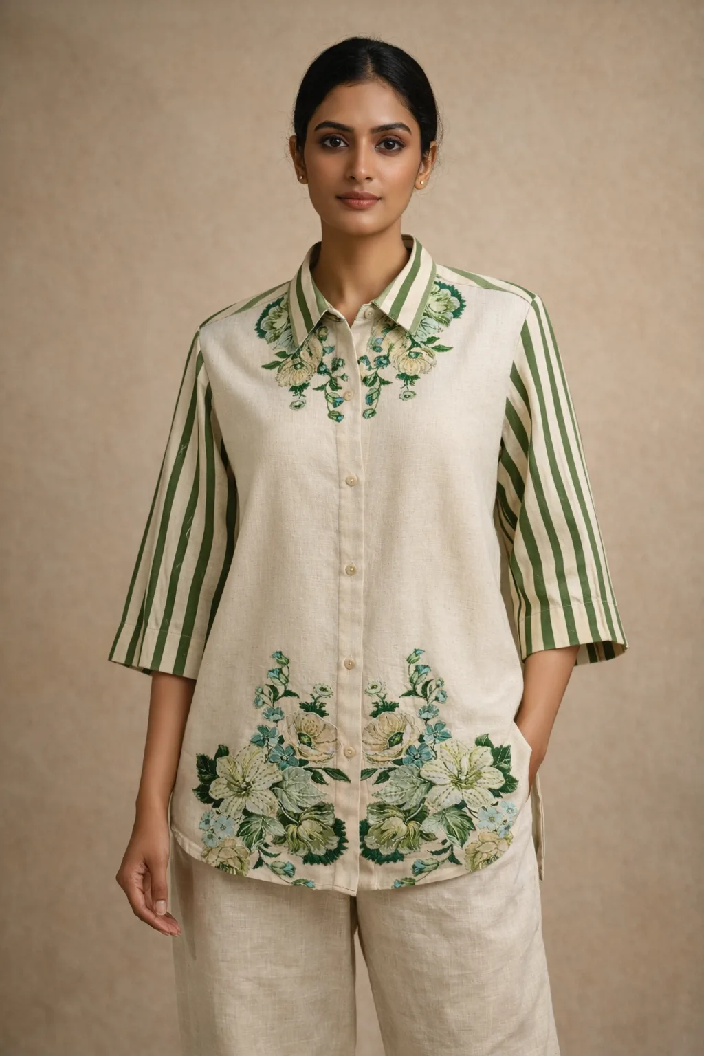 Rabistha Ivory Bloom Handcrafted Co-Ord Set