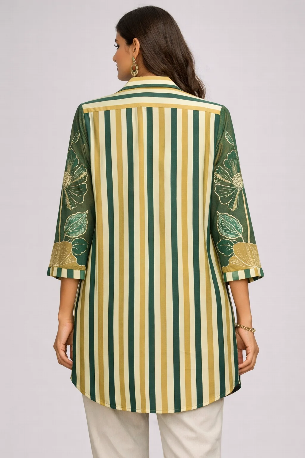 Handcrafted Floral Embroidered Green Co-Ord Set