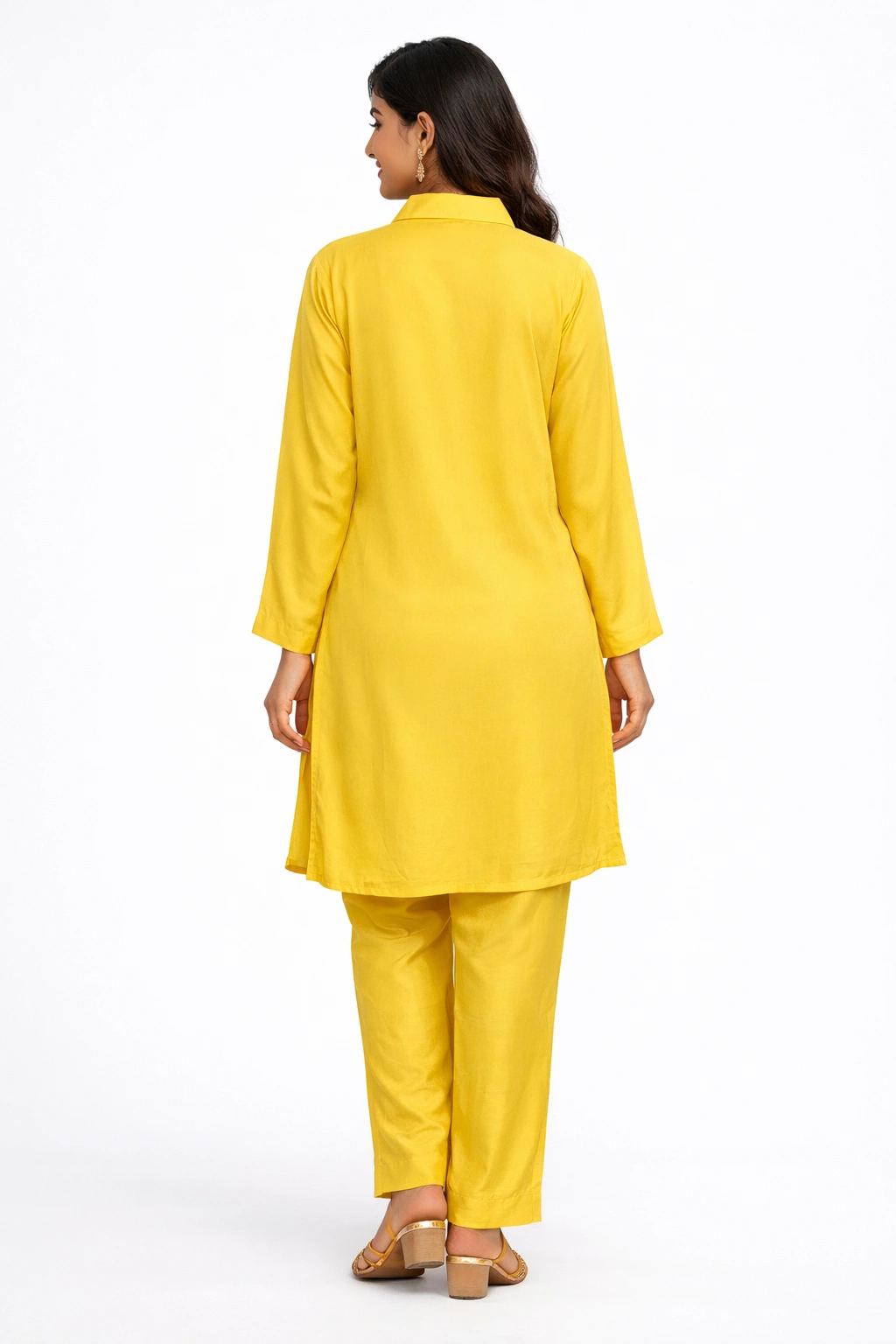 Women Yellow Printed Dress Set