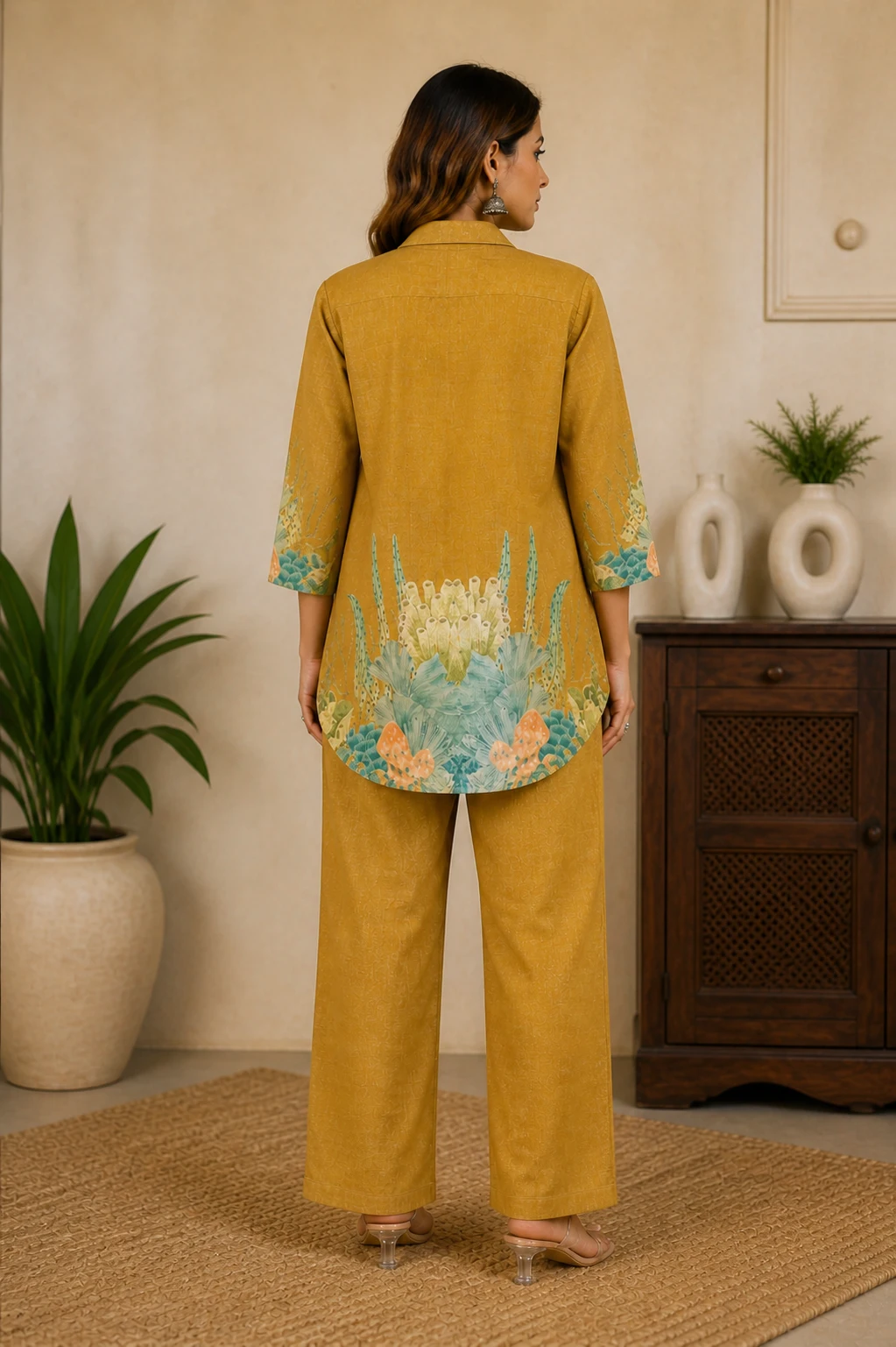 Rabistha Mustard Bloom Luxe Co-Ord Set
