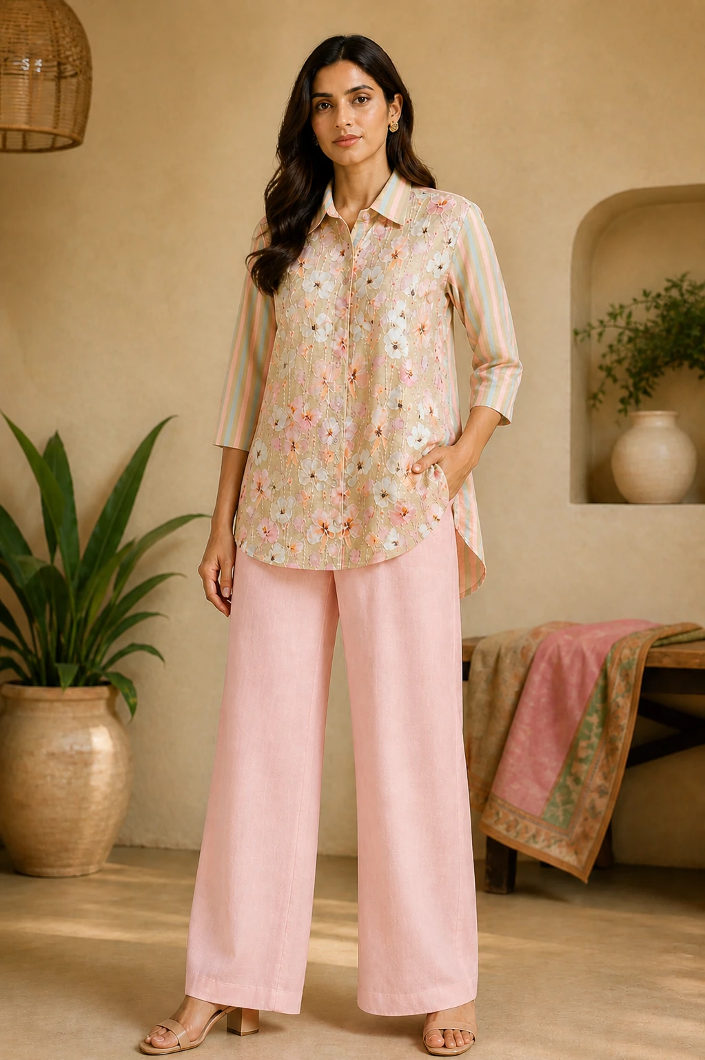Rabistha Blush Bloom Pastel Co-Ord Set