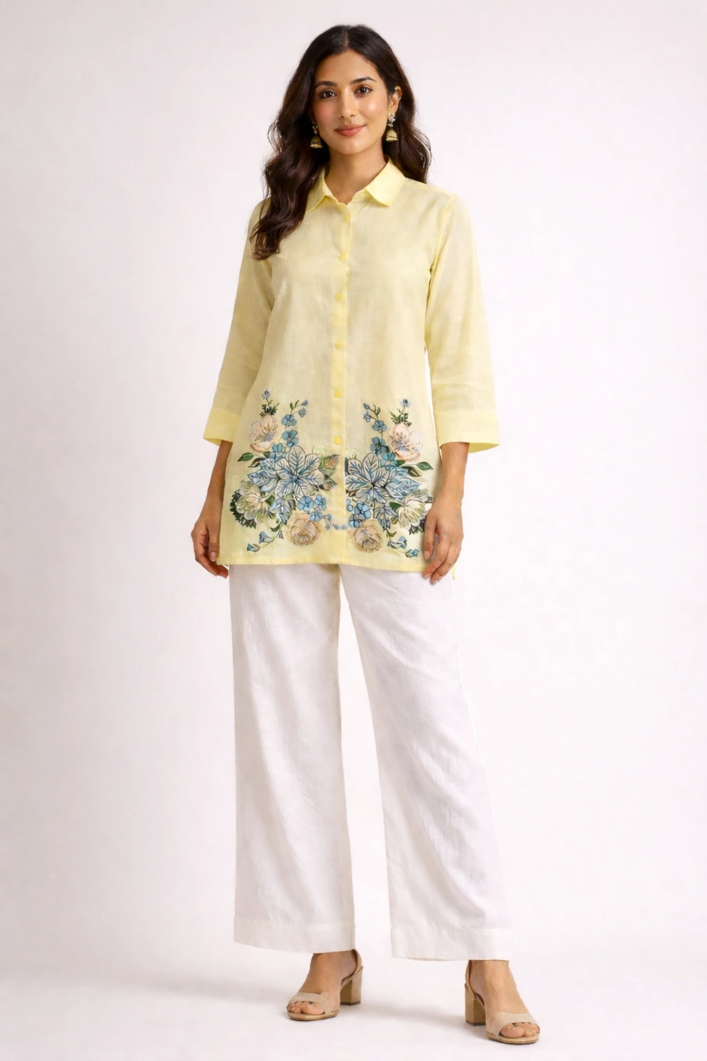 Pastel Bloom Embroidered Co-Ord Set